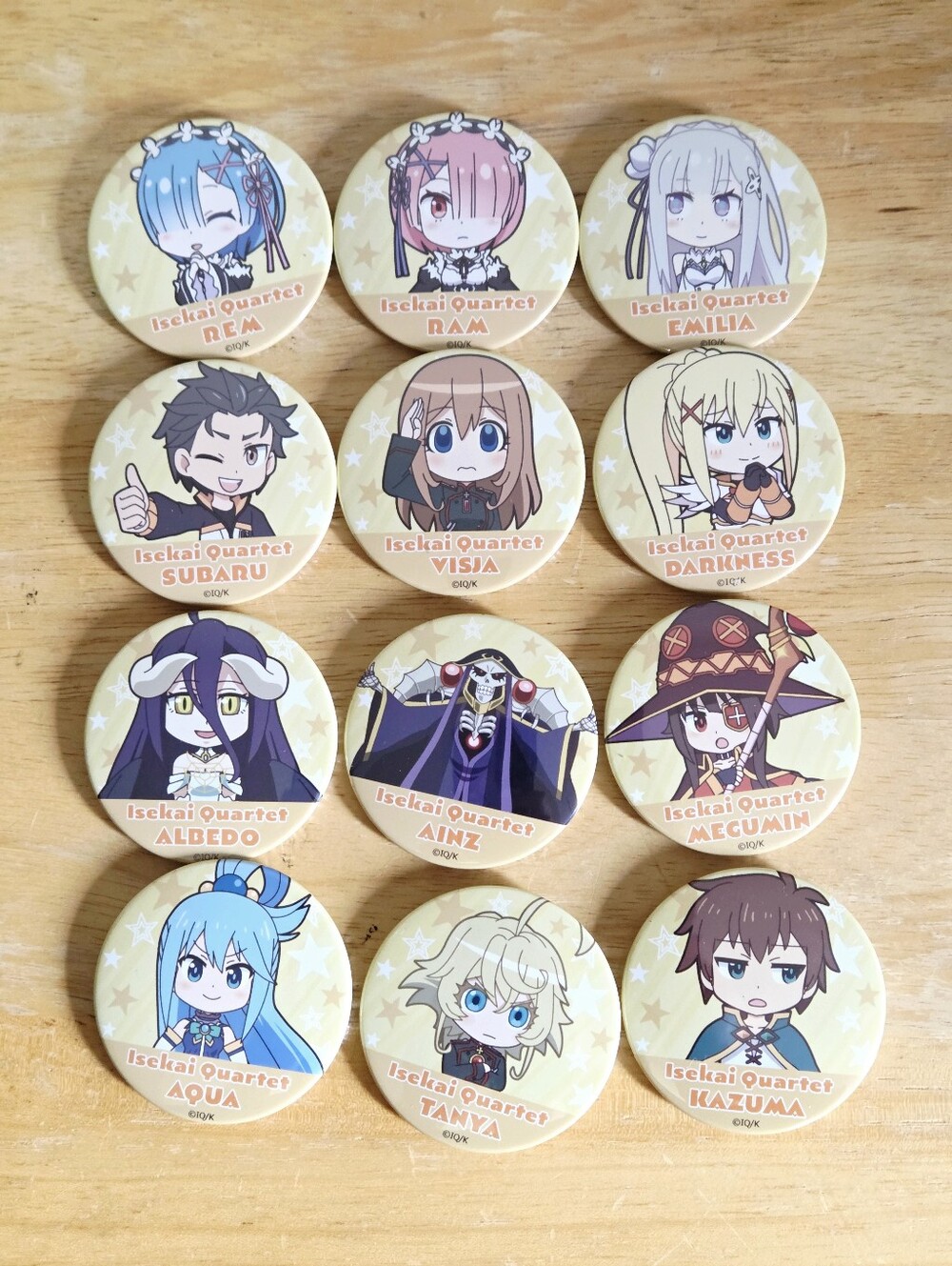 Isakai Quartet 12pc Character Can Badge Set - Japan - Konosuba Re Zero Overlord